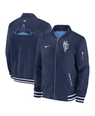 Nike - Men's Navy Kansas City Royals Authentic Collection City Connect Full-Zip Bomber Jacket