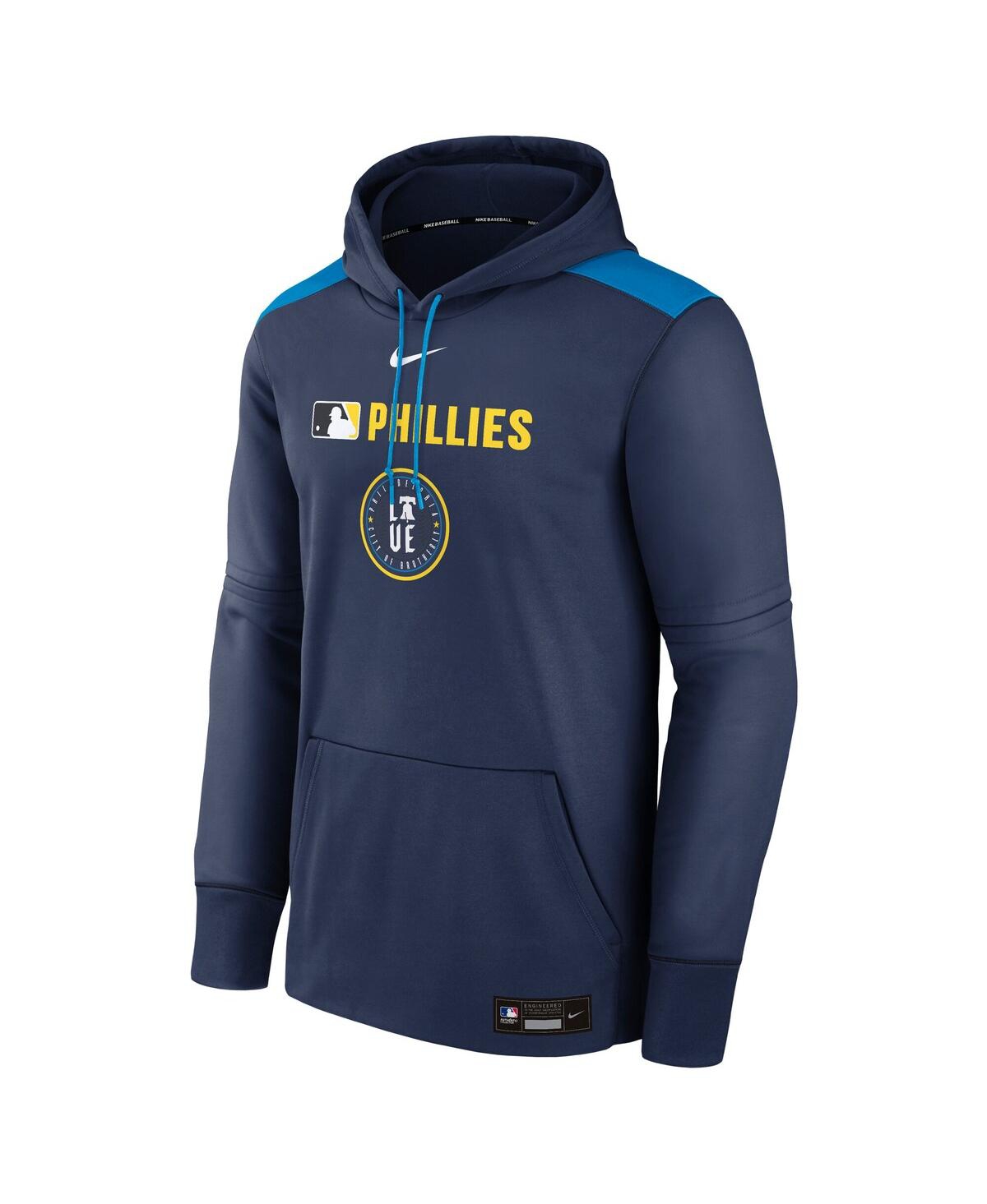 Nike Men's Philadelphia Phillies Authentic Collection City Connect  Therma Mlb Pullover Hoodie In Blue