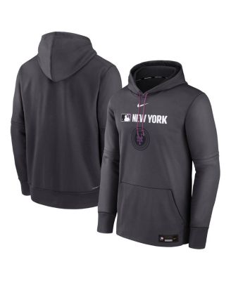Nike - Men's Anthracite New York Mets Authentic Collection City Connect Therma Pullover Hoodie