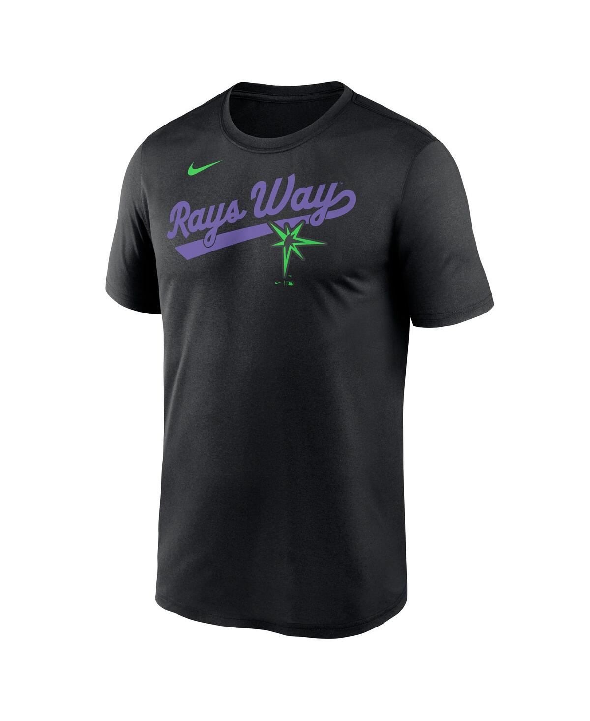 Nike Men'sâ Black Tampa Bay Rays 2025 City Connect Team Phrase Script Legend Performance T-shirt In Black