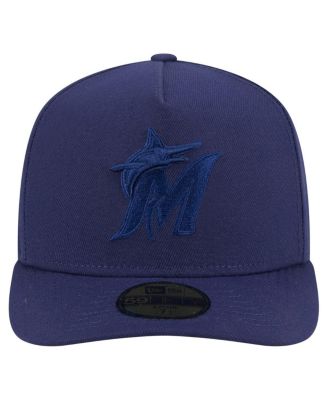 Men's Navy Miami Marlins Color Pack A-Frame 59FIFTY Fitted Hat
