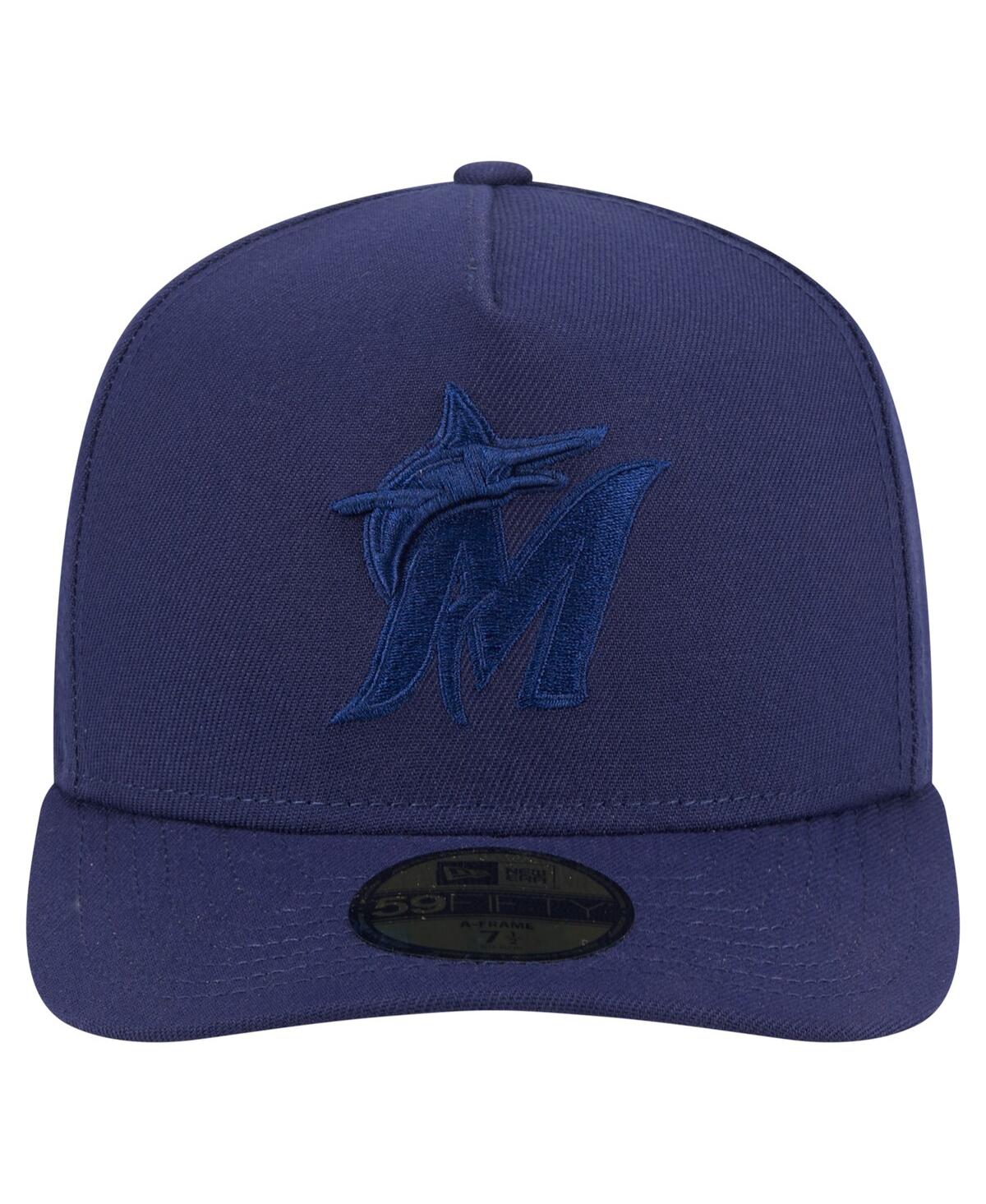 New Era Men's Navy Miami Marlins Color Pack A-frame 59fifty Fitted Hat