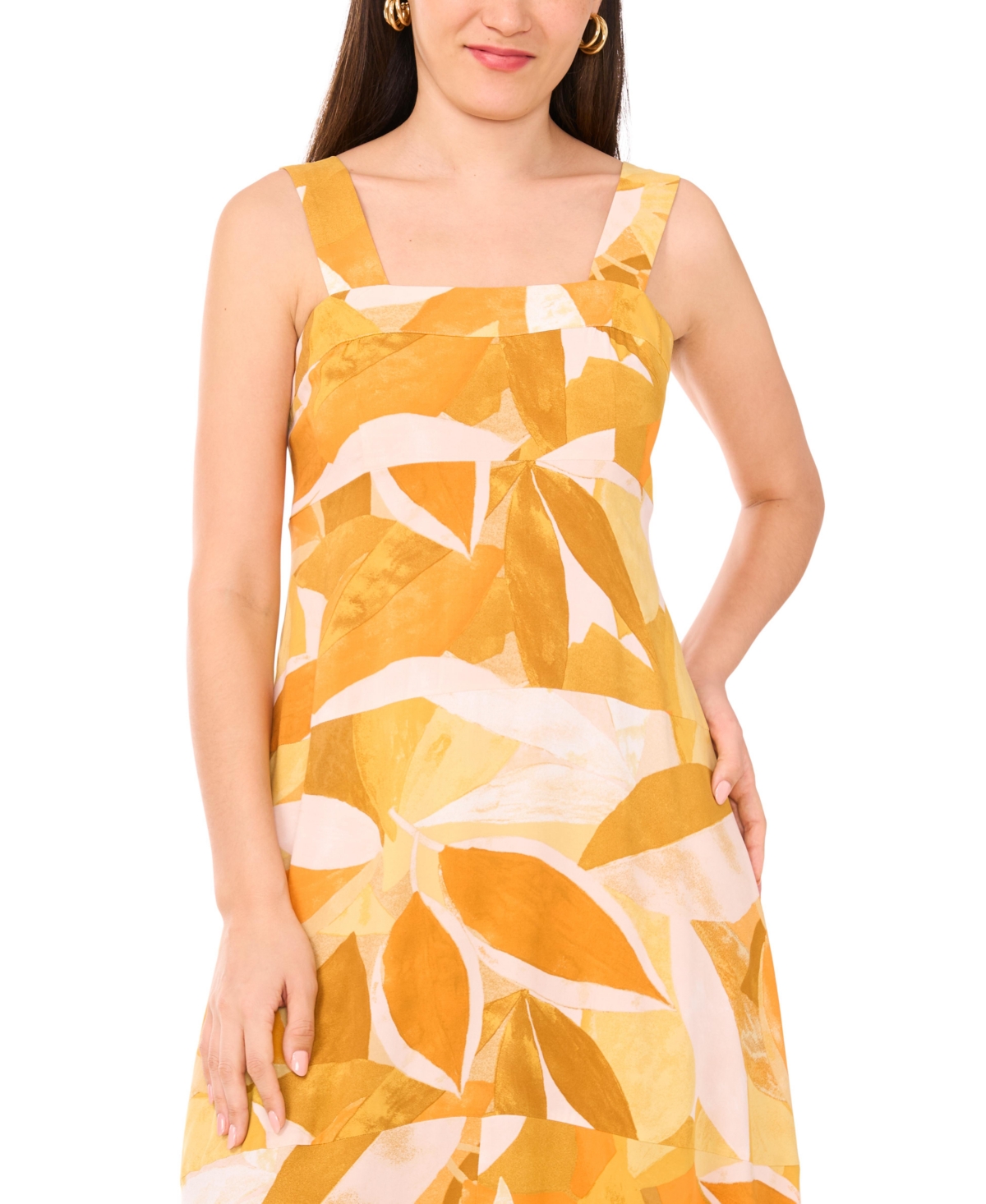 Vince Camuto Thick Strap Maxi Dress In Orange