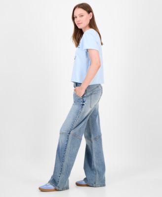 Juniors' Slouchy Skater Wide-Leg Jeans