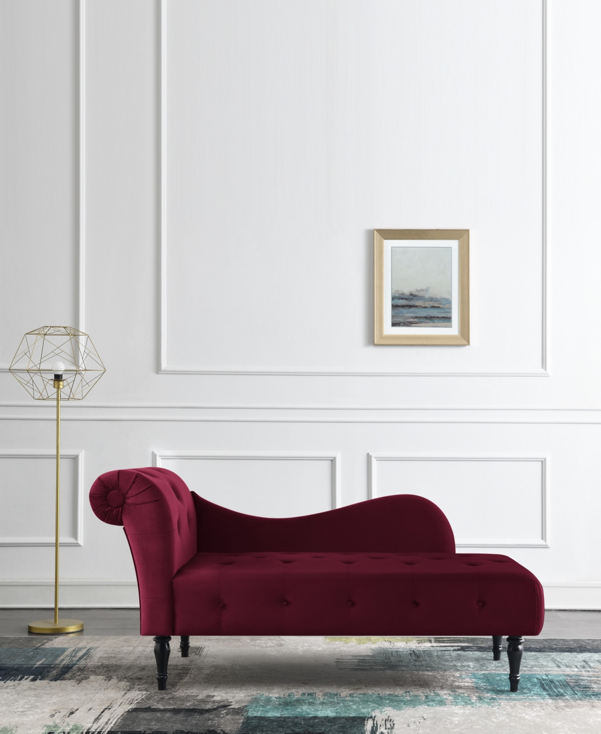 Gold Sparrow 32" Polyester Napa Diamond Tufted Chaise Lounge, Created For Macy's