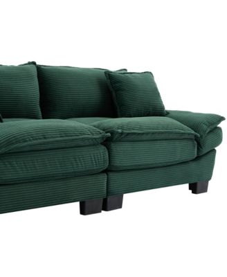  1 Pc   Corduroy  Loveseat, Sleeper, Includes Pillows, Deep Seat, Easy Assembly Sofa Bed