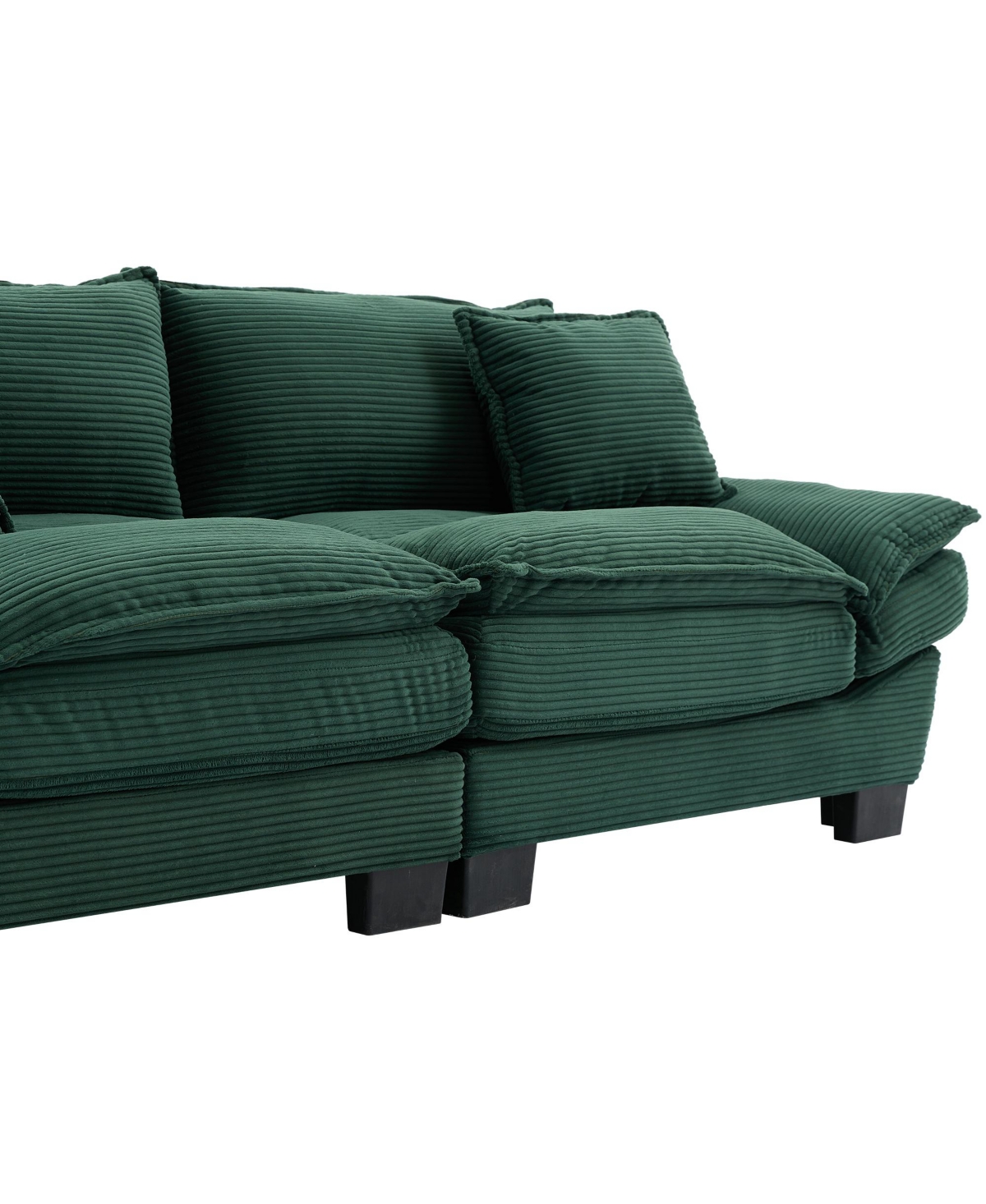 Streamdale Corduroy Loveseat Sleeper Sofa with Pillows - Green