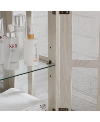 Streamdale Elegant LED Curio Cabinet Adjustable Shelves, Retro Display, Home Storage