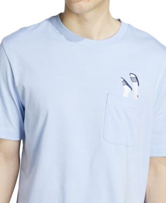 adidas - Men's Slide Regular-Fit Embroidered Graphic Pocket T-Shirt