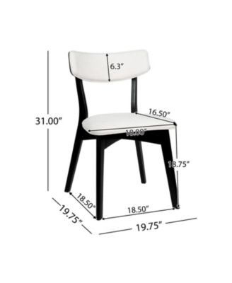 Streamdale Mid-Century Modern Upholstered Dining Chair Pair with Walnut Finish, Set of 2