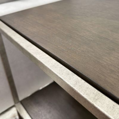 Metal Frame Wood Living Room Coffee Table with Shelf