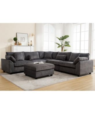Oversized Modular Sectional Sofa Corduroy Comfort for the Living Room