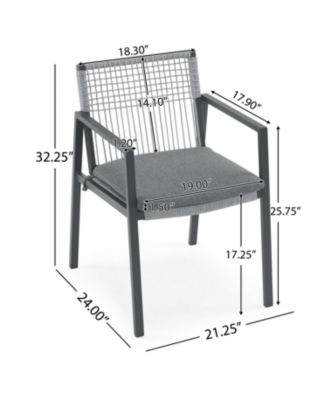 Streamdale Aluminum Outdoor Dining Set for 6 with Faux Wood Table