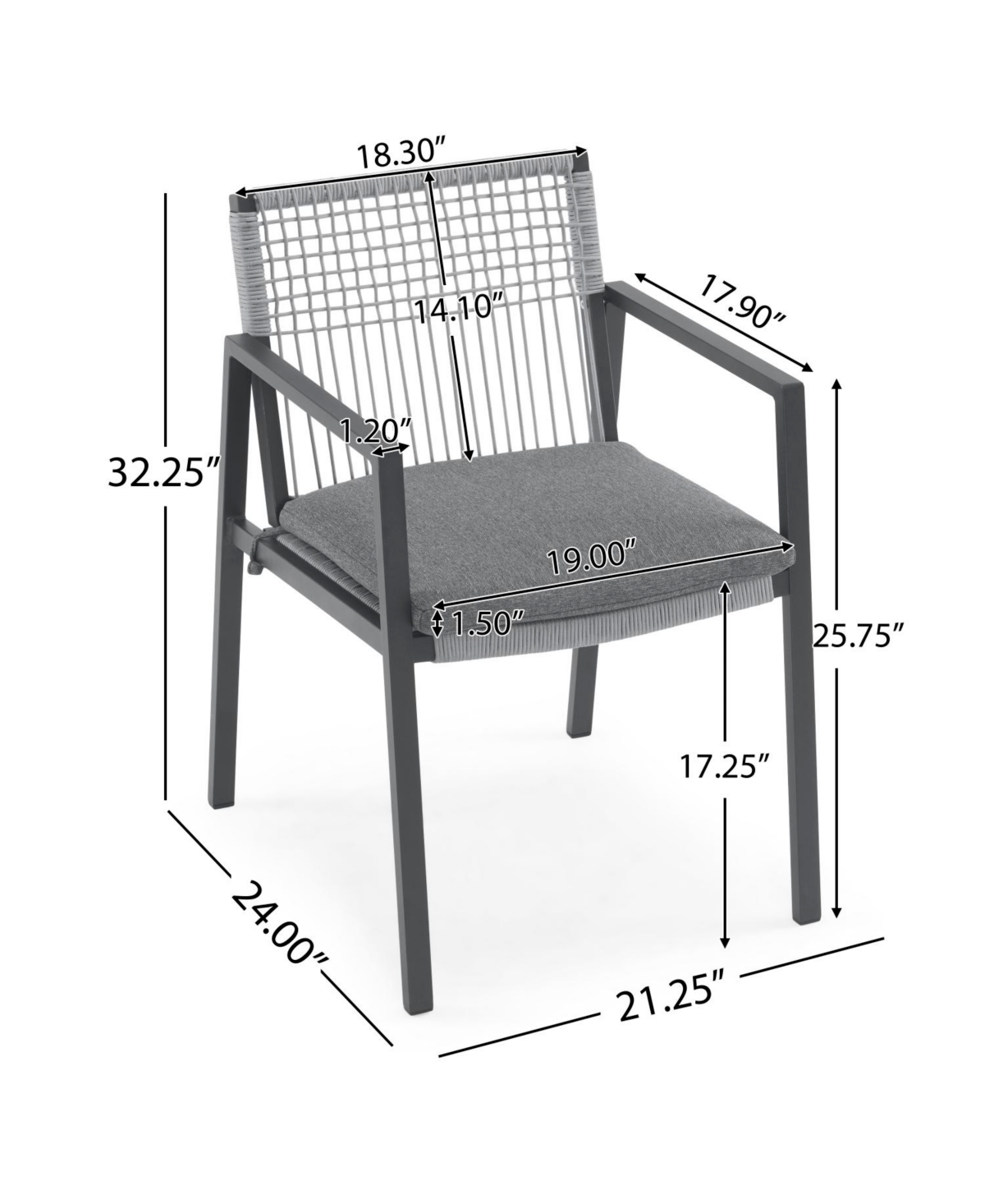 Streamdale Aluminum Outdoor Dining Set for 6 with Faux Wood Table
