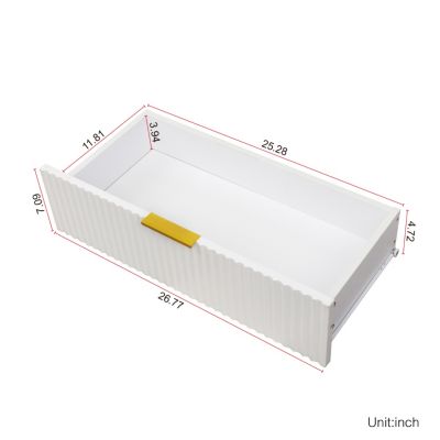 Streamdale Modern warm white TV cabinet, for Living Room Bedroom