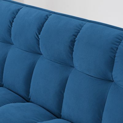 54.33 inch versatile foldable sofa bed in 3 lengths, modern sofa velvet pull-out bed.