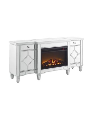 Streamdale 57" X 15 " X 25.6" Flash silver combination TV fireplace cabinet
