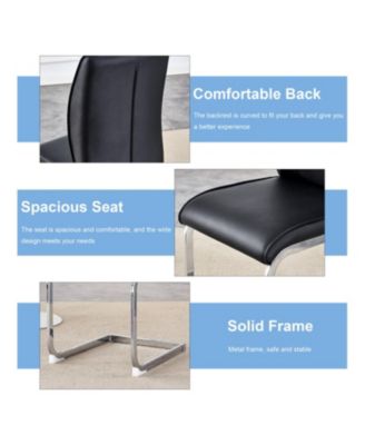 Streamdale Arch Dining Chairs - Black PU, Silver Legs (Set of 6)