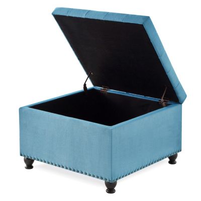 solid wood frame Tufted Ottoman with Legs