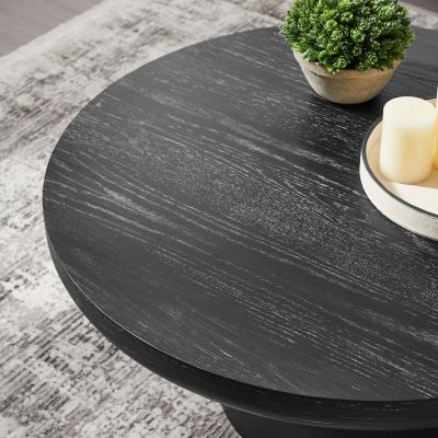 36-Inch Wood Veneer Round Coffee Table