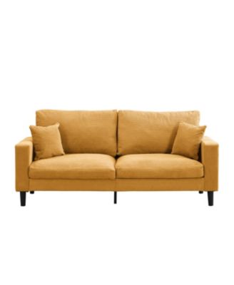 Modern Sofa with High Resilience, Wooden Frame - Orange Comfort