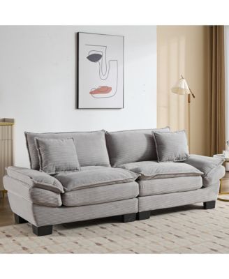 1 Count Fabric Corduroy Sofa Sleeper Comfy, Deep-Seat Couch with Pillows