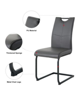 Streamdale Modern Upholstered Charcoal Dining Chair (Set of 4)