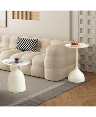 Streamdale 3-Minutes Assembly Premium Metal Side Tables with Raised Edges