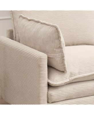 Modular Velvet U-Shaped Sofa with Ottoman & Pillows