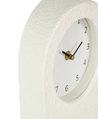 9" Metal Textured Decorative Clock with Gold Accents, Set of 2