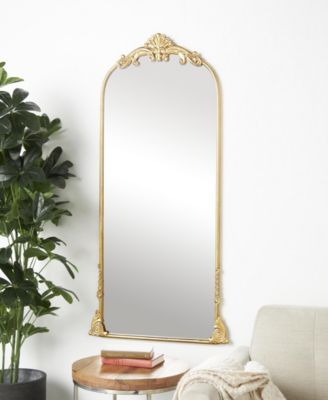 48" Metal Scroll Tall Ornate Arched Baroque Room Floor Mirror