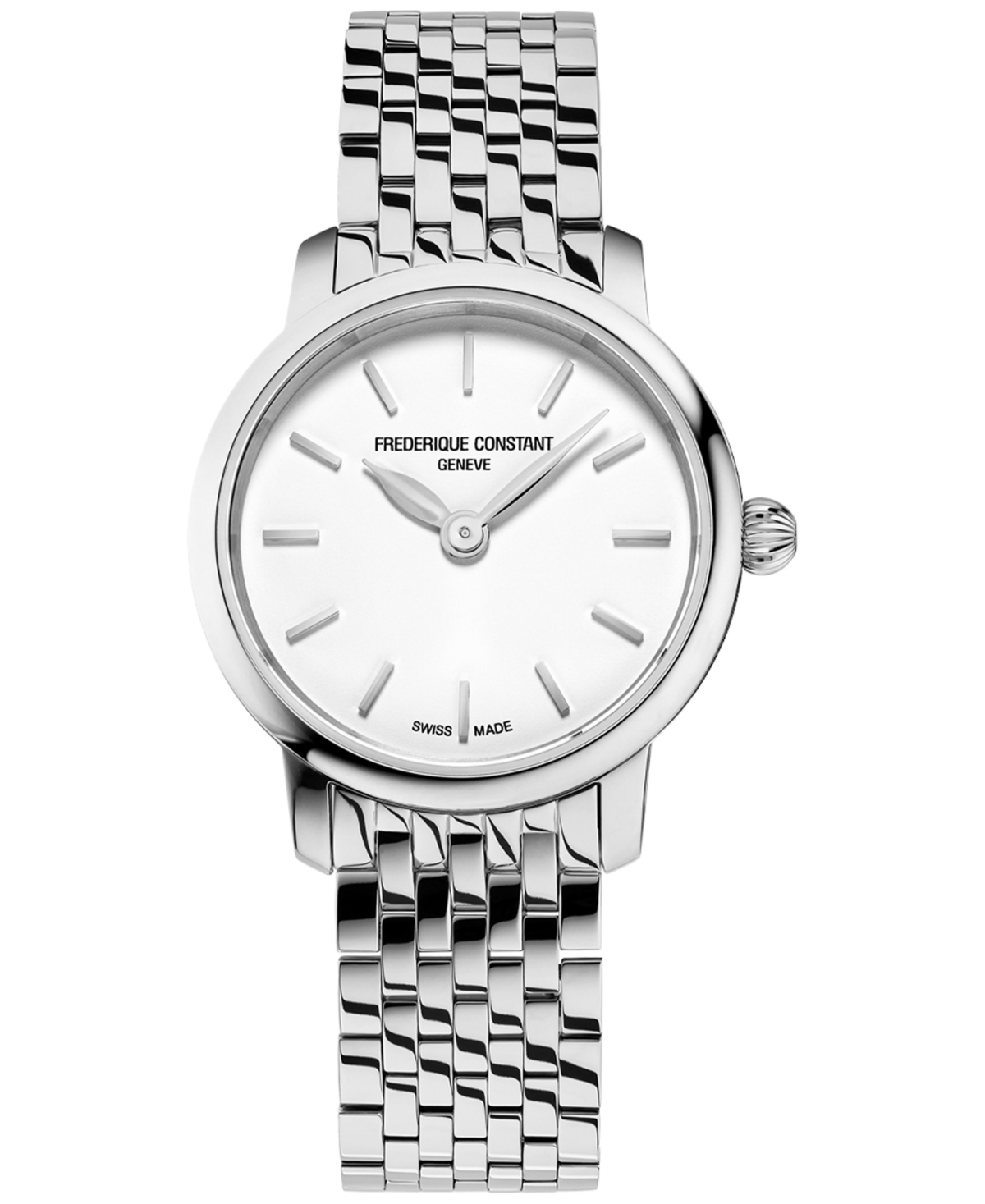 Women's Swiss Slimline Mini Stainless Steel Bracelet Watch 25mm - Silver-tone