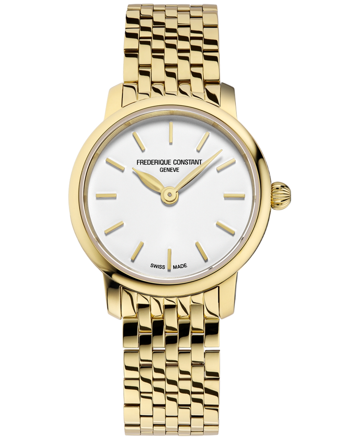 Women's Swiss Slimline Mini Gold-Tone Stainless Steel Bracelet Watch 25mm - Gold-tone