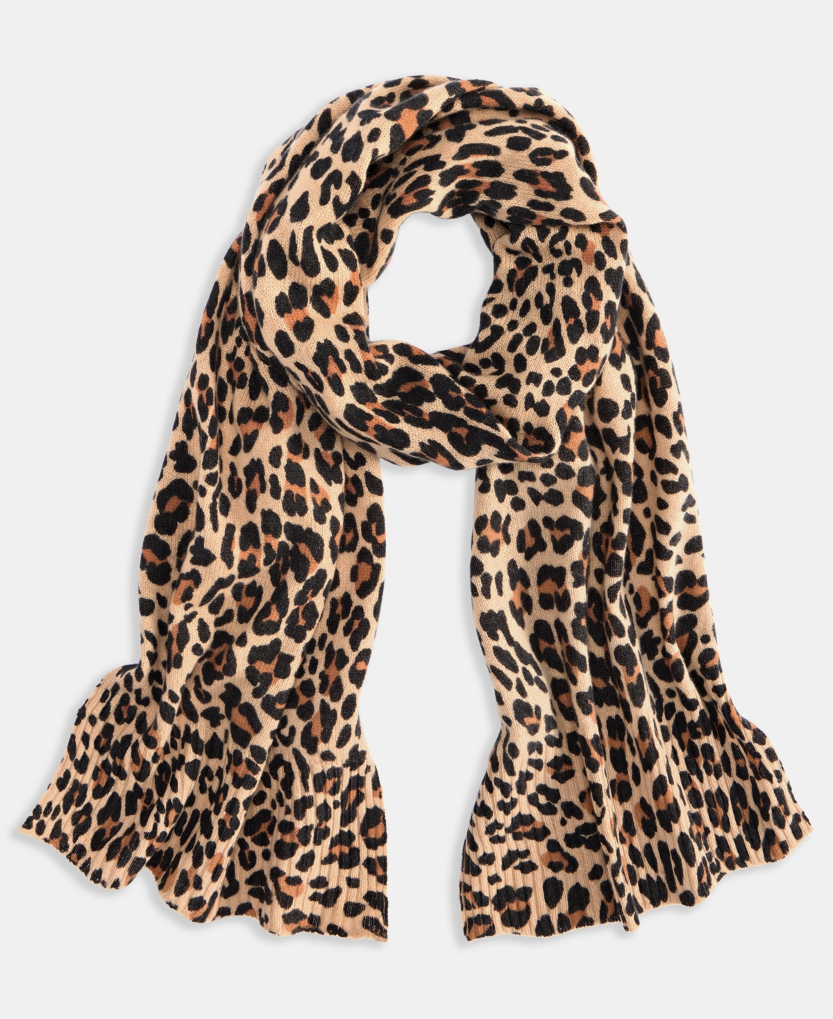 Charter Club Women's 100% Cashmere Animal-Print Scarf, Exclusively at Macy's - Natural Comb