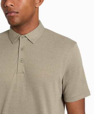 Men's Slim-Fit Two-Toned Textured-Knit Polo Shirt