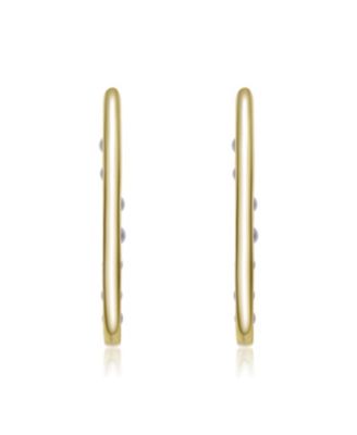 14K Gold Plated Pearl Hoop Earrings