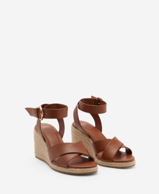 MANGO - Women's Crisscross Straps Wedge Sandals