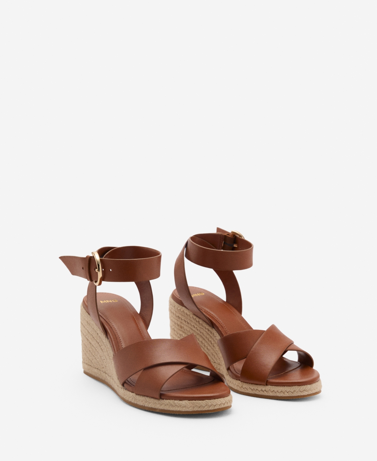Mango Women's Crisscross Straps Wedge Sandals