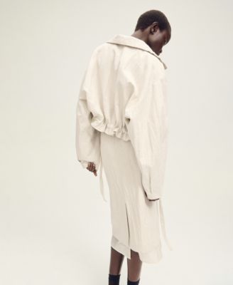 Women's Combined Linen Blend Midi Skirts