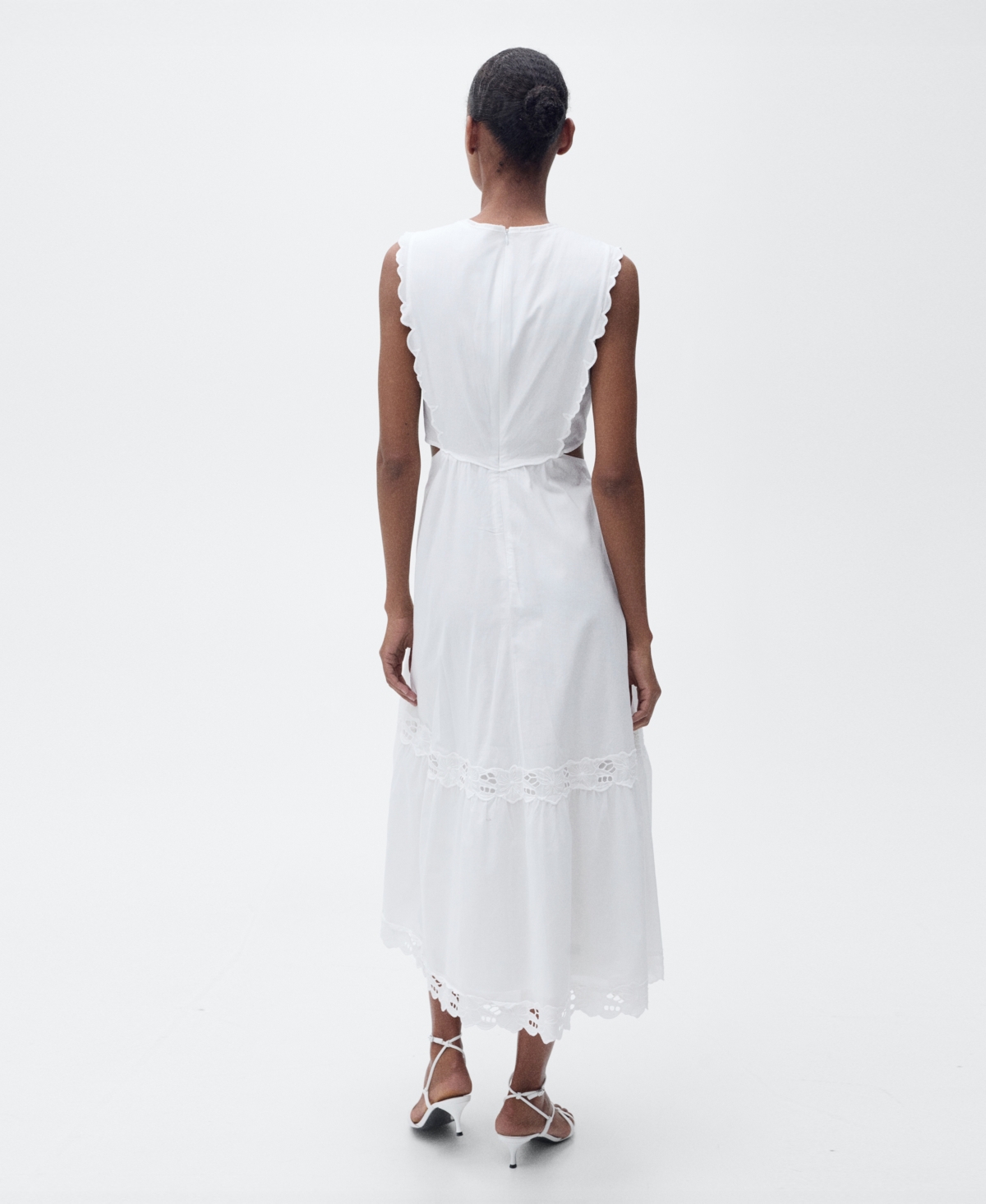 Shop Mango Women's Side Slits Embroidered Dress