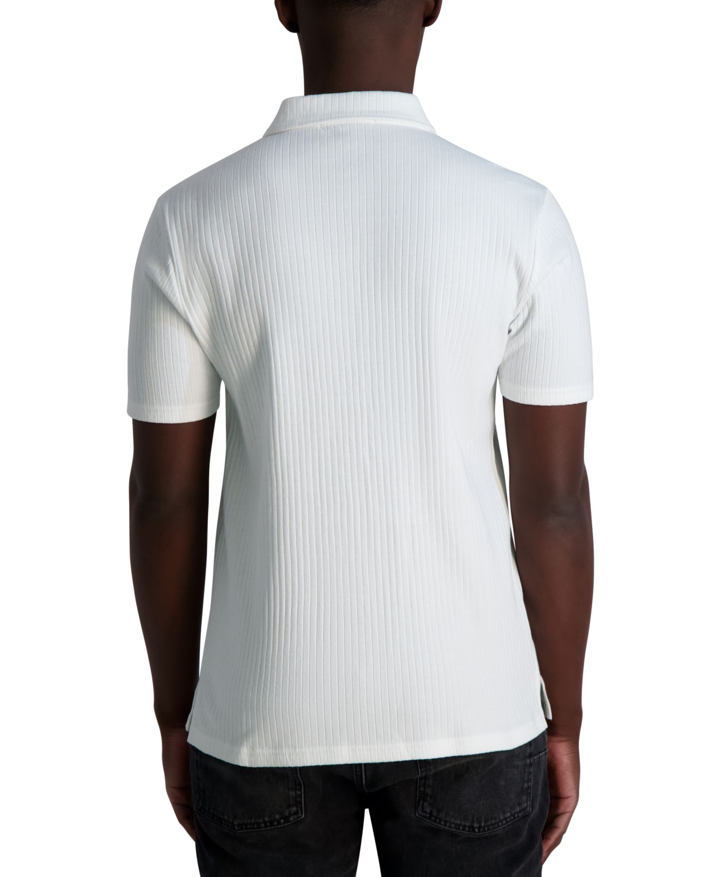 Мужское поло KARL LAGERFELD PARIS Short Sleeve Ribbed Polo Shirt, цвет: Натуральный — фото 4