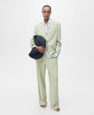 MANGO - Women's Straight-Fit Suit Trousers