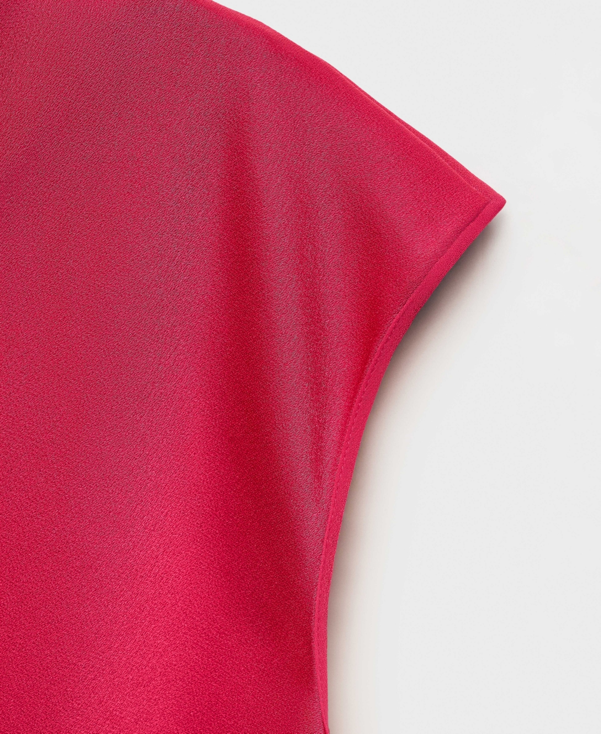 Mango Satin Blouse With Draped Neck Strawberry