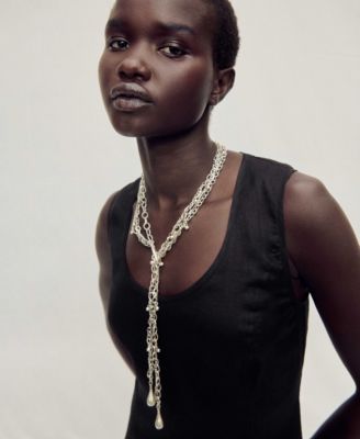 Women's Ruffled Linen-Blend Dress