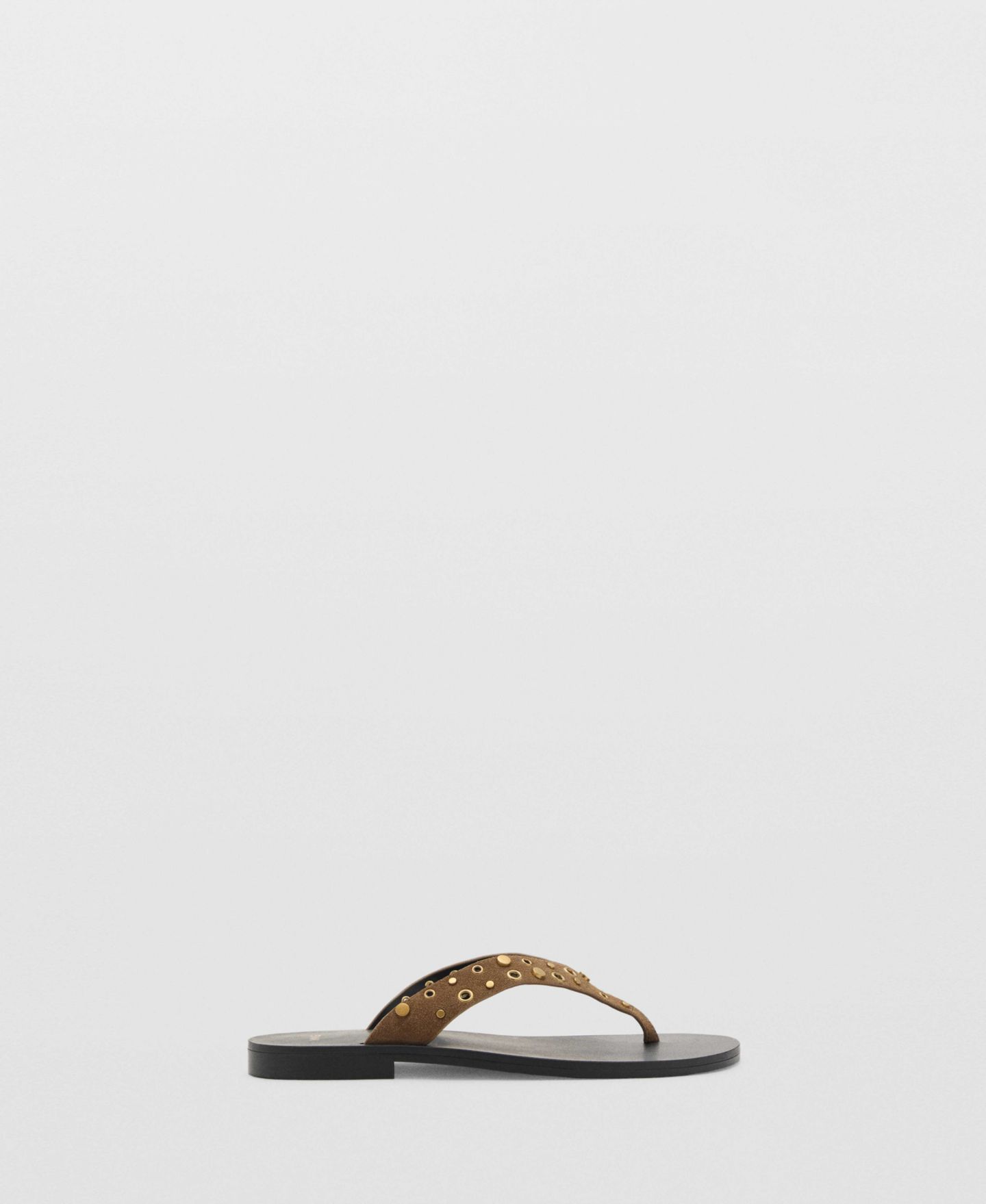Женские сандалии Mango Die-Cut Straps Suede, цвет: Хаки — фото 3