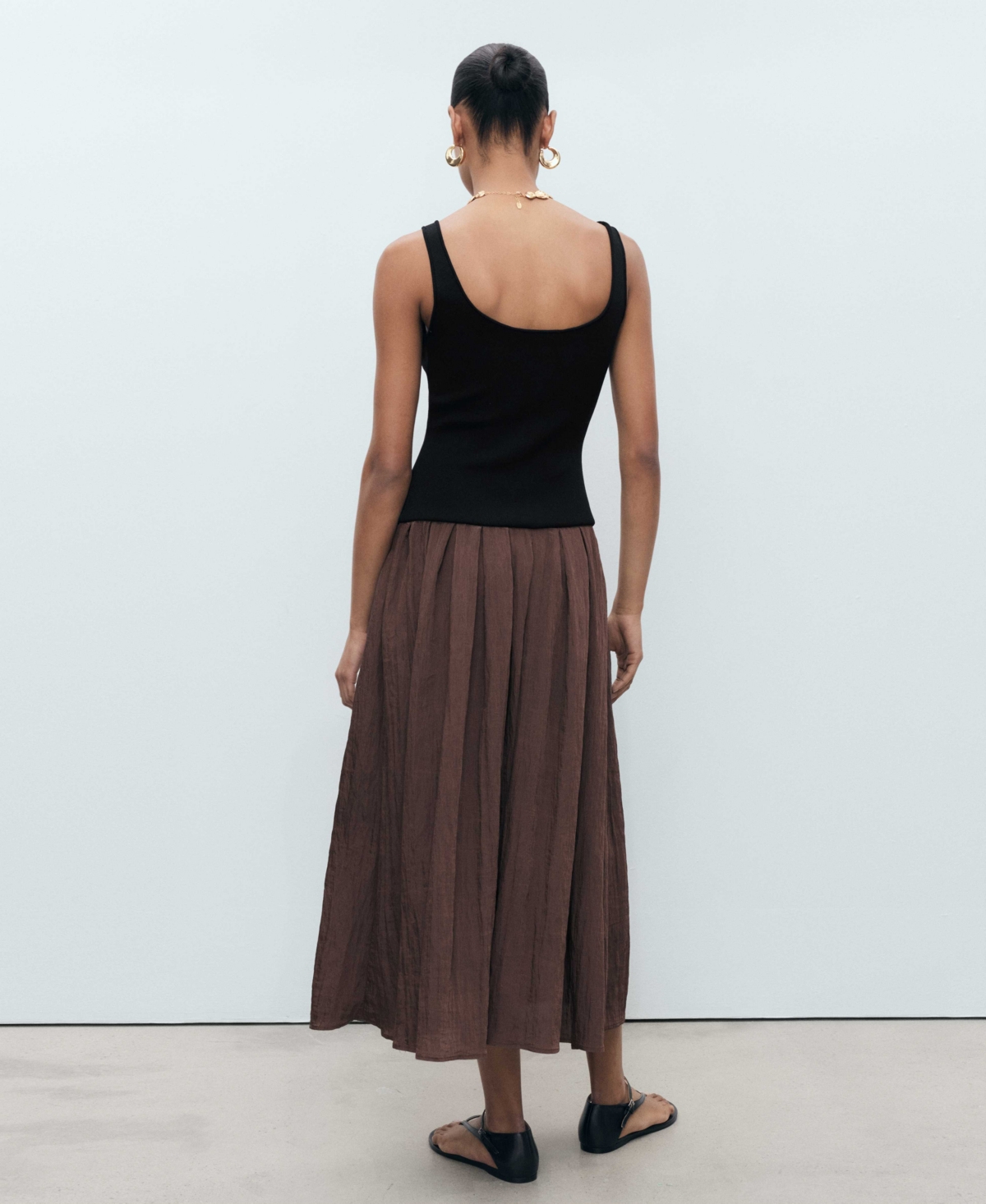 Shop Mango Women's Combined Fabric A-line Dress