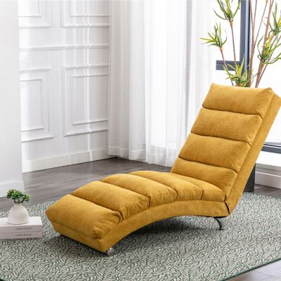 1 Pc.  Linen  Modern  Chaise Lounge Chair