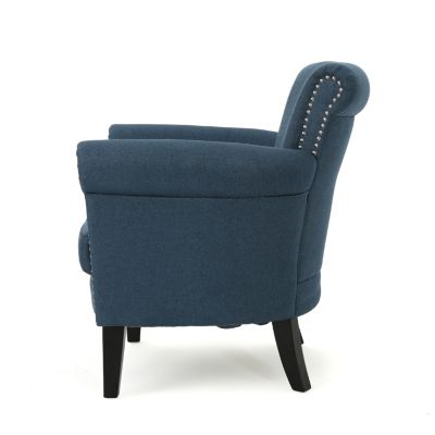 Luxury Upholstered Club Chair with Elegant Nailhead Trim