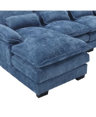 1 Pc Chenille Fabric Sectional Sofa U-Shape Modern Large Living Room Seating