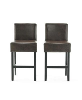 Set of 2 26" Portman Bonded Leather Counter Height Barstool